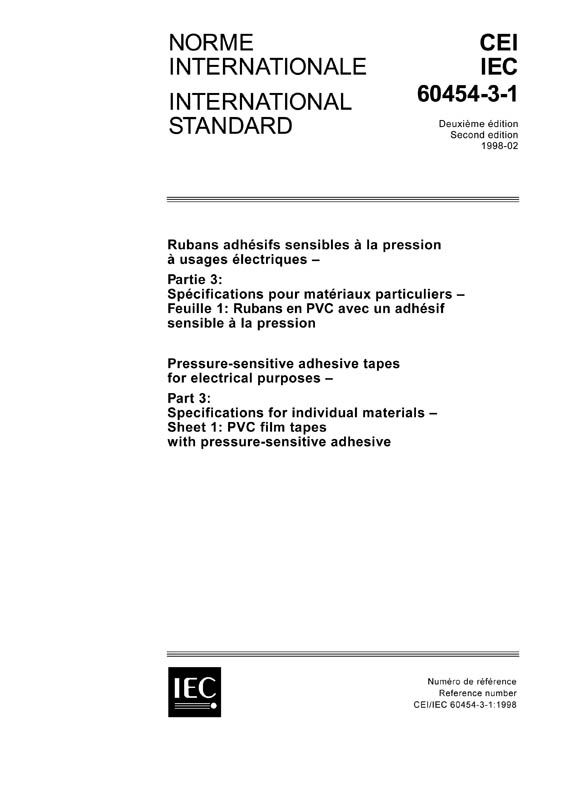 Cover IEC 60454-3-1:1998